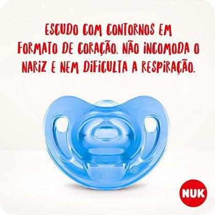 Imagem de Kit com 2 Chupetas Infantil Bebê Sensitive Soft 100% Silicone NUK  Tamanho  2  para crianças bebês de 6 á 18 Meses