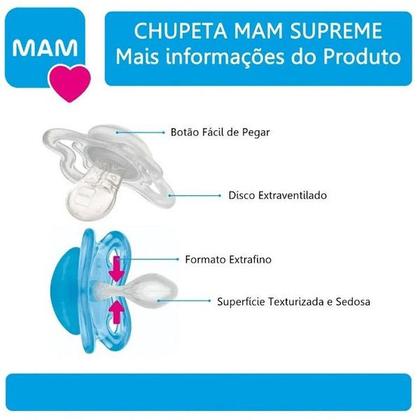 Imagem de Kit com 2 Chupetas MAM Supreme 6 + Meses