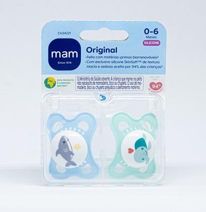 Imagem de Kit com 2 Chupetas Sayings Flow Mam 0-6m Tam1 Menino CH24221