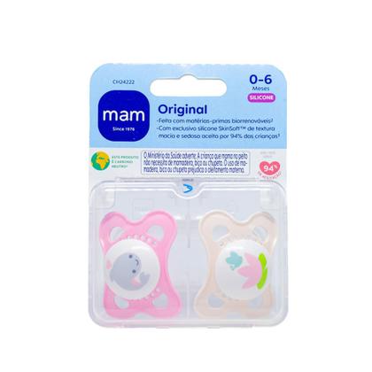 Imagem de Kit com 2 Chupetas Sayings Flow Mam 06m Tam1 Rosa CH24222