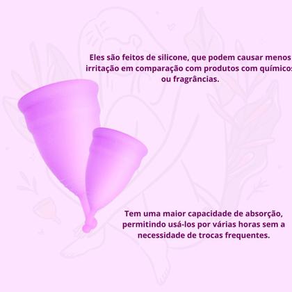 Imagem de KIT com 2 coletores Menstrual Silicone Reutilizável P M Fem.