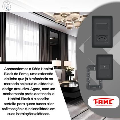 Imagem de Kit Com 2 Conjuntos Interruptor Simples + Tomada 10a E 2 Placas Furo