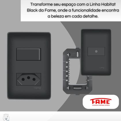 Imagem de Kit Com 2 Conjuntos Interruptor Simples + Tomada 10a E 2 Placas Furo