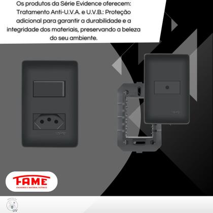 Imagem de Kit Com 2 Conjuntos Interruptor Simples + Tomada 10a E 2 Placas Furo