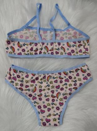 Imagem de Kit com 2 conjuntos lingerie menina em Suede,toque macio,poliamida com elastano