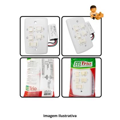Imagem de Kit Com 2 - Controle Teto Trio 3 Lâmpadas 3 Velocidades 127V Com Capacitor