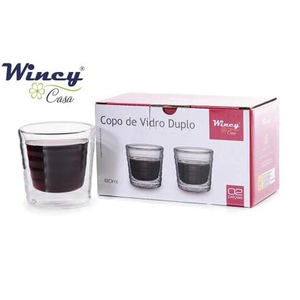 Imagem de Kit com 2 Copos Para Café Expresso Parede Dupla 80 ml Wincy