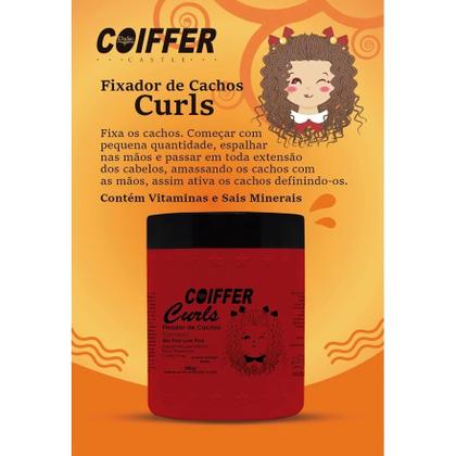 Imagem de Kit Com 2 Creme Fixador de Cachos Gelatina Curls 500g Coiffer No Poo Low Poo