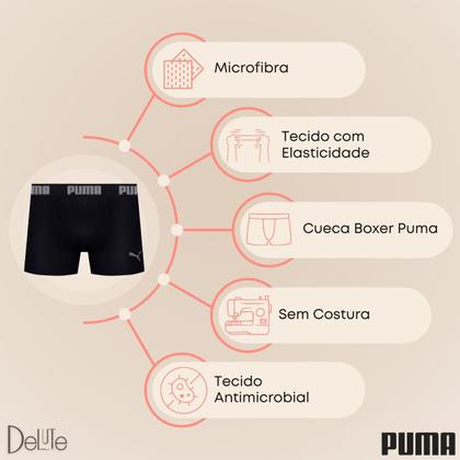 Imagem de Kit com 2 Cuecas Boxer Box Puma Sem Costura em Microfibra com Ajuste Perfeito Masculina Confortável