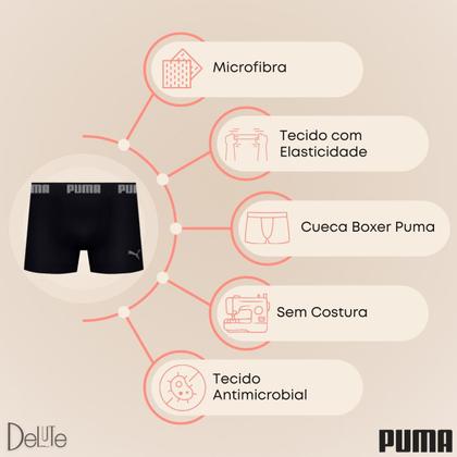 Imagem de Kit com 2 Cuecas Boxer Box Puma Sem Costura em Microfibra com Ajuste Perfeito Masculina Confortável