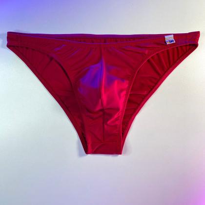 Imagem de Kit com 2 cuecas cavada branco e vermelho. Tecido microfibra. Tam PP ao GG