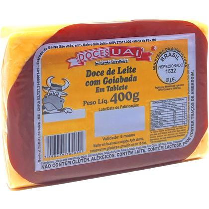 Imagem de Kit com 2 Doces de Leite c/ Goiabada Tablete Doces Uai 400g