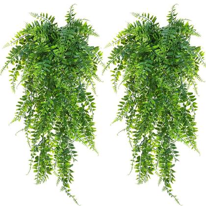 Imagem de Kit Com 2 Folhagem de Samambaias Planta 65cm Artificiais
