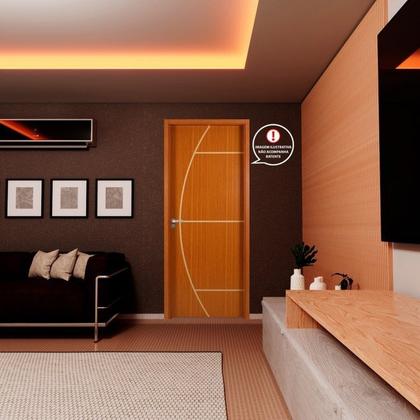 Imagem de Kit com 2 Folhas de Porta Madeira Decorada 210x70cm Espessura 3,5cm Gaúcha Mgm