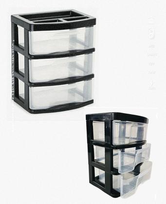 Imagem de kIT com 2 gaveteiro de mesa transparente