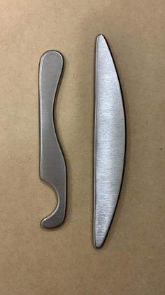 Imagem de Kit com 2 Instrumentos de Liberação Miofascial Iastm Meia Lua e Gancho em Inox