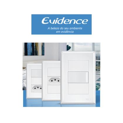 Imagem de Kit Com 2 Interruptores Duplo Simples + Tomada 20a Evidence - Fame