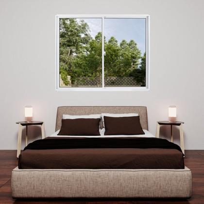 Imagem de Kit com 2 Janelas de Alumínio de Correr 100x150cm Vidro Liso Linha Soft MGM Branco