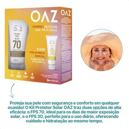 Imagem de Kit com 2 Kit Protetor Solar Oaz Fps 70 200mL + Fps 30 200mL