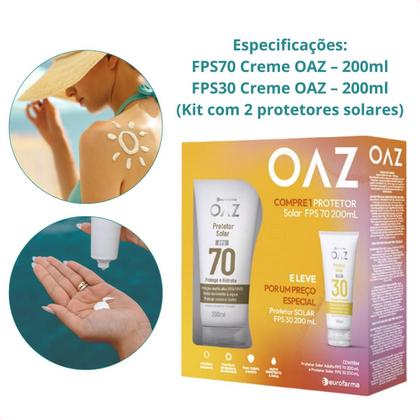 Imagem de Kit com 2 Kit Protetor Solar Oaz Fps 70 200mL + Fps 30 200mL