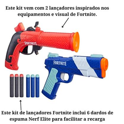 Kit Com 2 Lançadores De Dardos Nerf Fortnite Dual Pack F6244