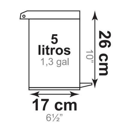 Imagem de Kit com 2 Lixeiras 5L Cesto de Lixo Para Banheiro Escritório Cozinha Tampa de Pedal Someway