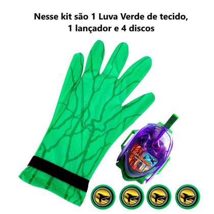Imagem de Kit com 2 Luva Huk com Pistola de Discos com Luz e Luz Brinquedo Infantil Interativo