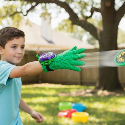 Imagem de Kit com 2 Luva Huk com Pistola de Discos com Luz e Luz Brinquedo Infantil Interativo