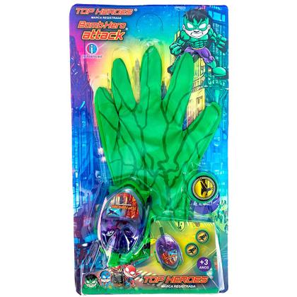 Imagem de Kit com 2 Luva Huk com Pistola de Discos com Luz e Luz Brinquedo Infantil Interativo