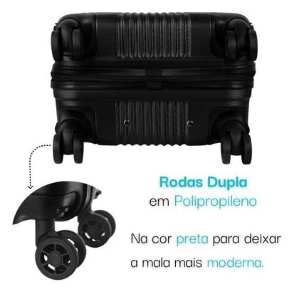 Imagem de Kit Com 2 Malas de Bordo Para Viagem Rodas Dupla - Fibra ABS