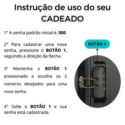Imagem de Kit Com 2 Malas de Bordo Para Viagem Rodas Dupla - Fibra ABS