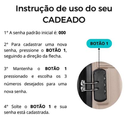 Imagem de Kit Com 2 Malas de Bordo Para Viagem Rodas Dupla - Fibra ABS