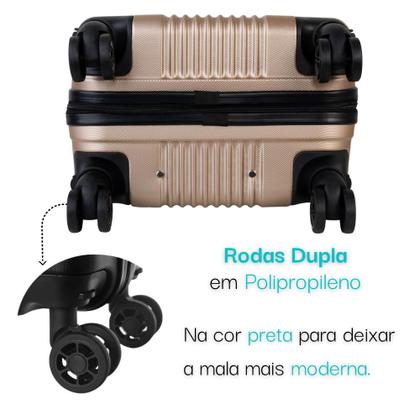 Imagem de Kit Com 2 Malas de Bordo Para Viagem Rodas Dupla - Fibra ABS