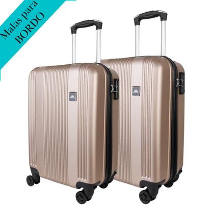 Imagem de Kit Com 2 Malas de Bordo Para Viagem Rodas Dupla - Fibra ABS