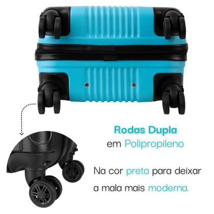 Imagem de Kit Com 2 Malas de Bordo Para Viagem Rodas Dupla - Fibra ABS