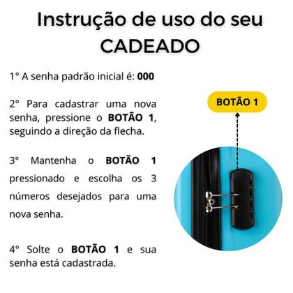 Imagem de Kit Com 2 Malas de Bordo Para Viagem Rodas Dupla - Fibra ABS