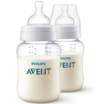 Imagem de Kit Com 2 Mamadeiras Anti-Colic Transparente 260ml SCY103/02 Philips Avent