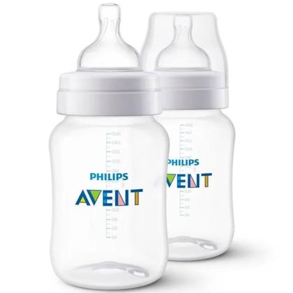 Imagem de Kit Com 2 Mamadeiras Anti-Colic Transparente 260ml SCY103/02 Philips Avent