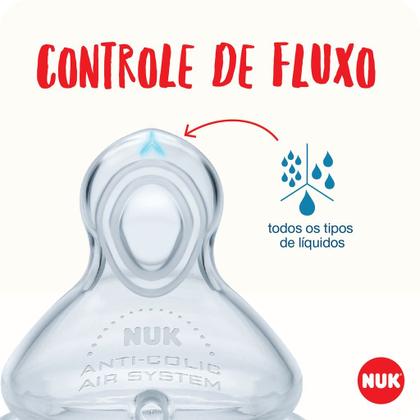 Imagem de Kit com 2 mamadeiras de 300ml nuk fase 2 temp control brilha escuro boy anticólica antivazamento