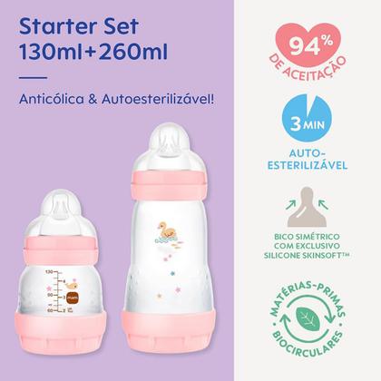 Imagem de Kit Com 2 Mamadeiras Mam Easy Start Anticólicas Rosa