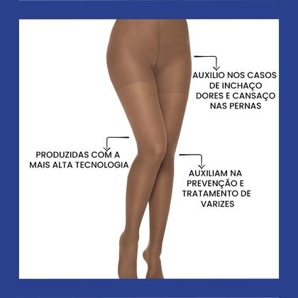 Imagem de Kit Com 2 Meia Calça Kendall Ultra Pro Média Compressão Feminina  Sem Ponteira Original 18-21Mmhg