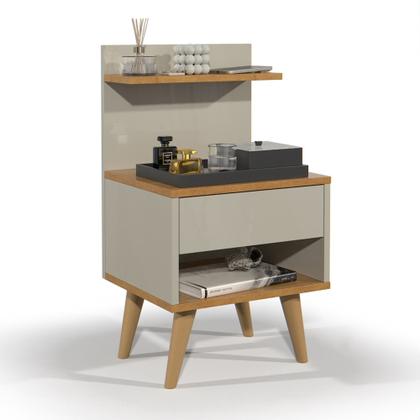 Imagem de Kit com 2 Mesa de Cabeceira Sleep Retrô com Pés Palito e 1 Gaveta