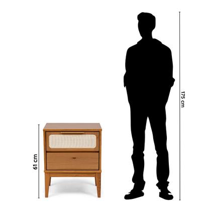 Imagem de Kit com 2 Mesas de Cabeceira 2 Gavetas Madeira Maciça Viena