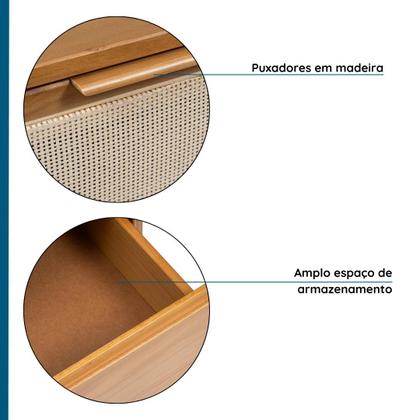 Imagem de Kit com 2 Mesas de Cabeceira 2 Gavetas Madeira Maciça Viena
