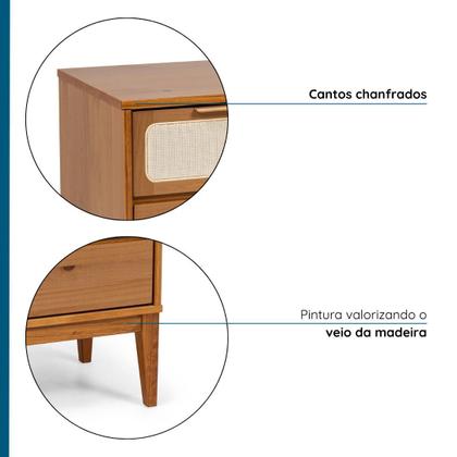 Imagem de Kit com 2 Mesas de Cabeceira 2 Gavetas Madeira Maciça Viena