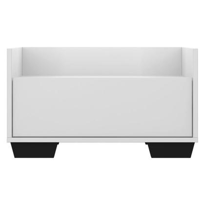 Imagem de Kit com 2 Mesas de Cabeceira 60 Cm com Pés Quadrados Branca