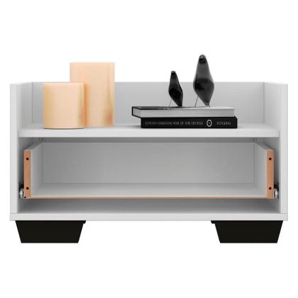 Imagem de Kit com 2 Mesas de Cabeceira 60 Cm com Pés Quadrados Branca