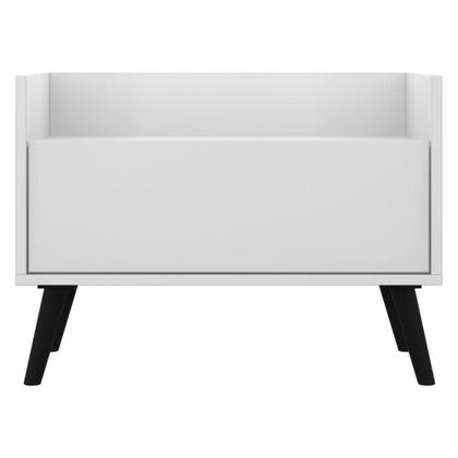 Imagem de Kit com 2 Mesas de Cabeceira 60 Cm com Pés Retrô Branca