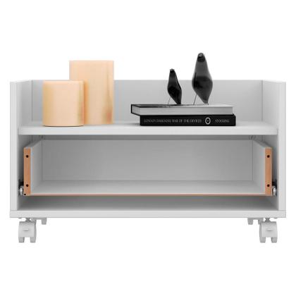Imagem de Kit com 2 Mesas de Cabeceira 60 cm com Rodízios Multimóveis FG3635 Branca