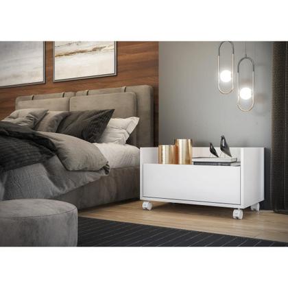 Imagem de Kit com 2 Mesas de Cabeceira 60 cm com Rodízios Multimóveis FG3635 Branca